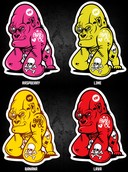 FAT PUNK STUDIO STICKER SET - BABY GORILLA